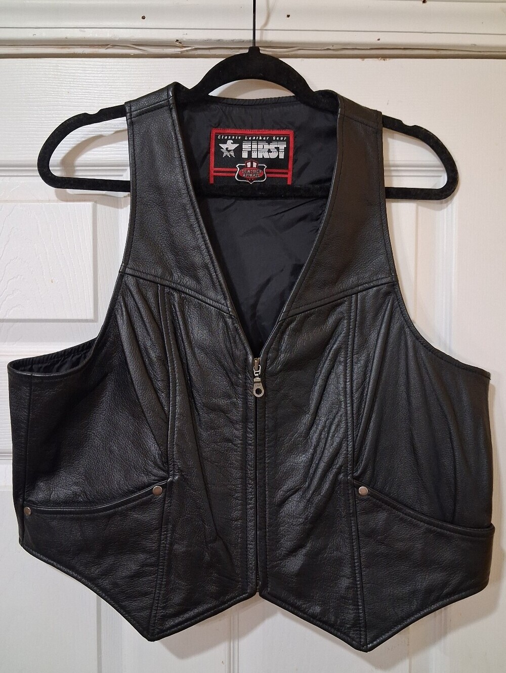 Vintage Classic Leather Gear First Womens Motocycle Vest